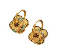 Pendientes de aceite vintage elegantes para mujer, cómodos e hipoalergénicos, con hebillas de oreja únicas