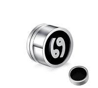 Pendientes de acero inoxidable, con doce constelaciones falsas para mujeres y hombres, plata, Acero inoxidable, Sin circonitas cúbicas