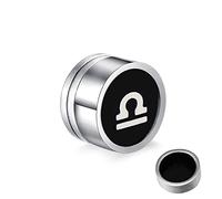 Pendientes de acero inoxidable, con doce constelaciones falsas para mujeres y hombres, plata, Acero inoxidable, Sin circonitas cúbicas