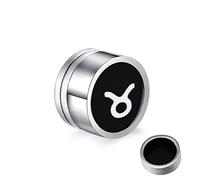 Pendientes de acero inoxidable, con doce constelaciones falsas para mujeres y hombres, plata, Acero inoxidable, Sin circonitas cúbicas