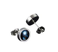 Pendientes de acero inoxidable, pendientes de tuerca con doce constelaciones para mujeres y hombres, Aries, Acero inoxidable, Sin circonitas cúbicas