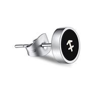 Pendientes de acero inoxidable, pendientes doce constelaciones para mujeres y hombres, plata, Acero inoxidable, Sin circonitas cúbicas