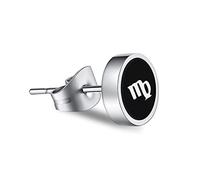 Pendientes de acero inoxidable, pendientes doce constelaciones para mujeres y hombres, plata, Acero inoxidable, Sin circonitas cúbicas