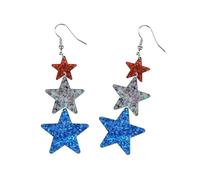 Pendientes de acrílico a rayas con forma de corazón y estrella, ligeros y cómodos, accesorios para el uso diario, accesorios modernos para orejas de corazón y estrella, talla única, como se describe