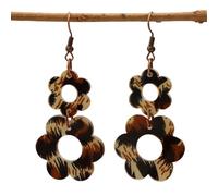 Pendientes de acrílico con estampado de flores y leopardo, gancho elegante para los amantes de la moda Pendientes ligeros para las mujeres, talla única, como se describe