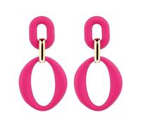 Pendientes de Acrílico de Gota Personalidad Geométrica Cuadrada Ovalados para Mujeres Niñas Joyería de Moda Vintage (Rojo Rosa)