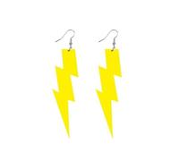 Pendientes de acrílico de los años 80 con diseño de rayo de neón, estilo retro, coloridos relámpagos, geométricos, ligeros, para mujer, estilo punk, Halloween, Navidad, discoteca, fiesta, regalos de
