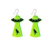 Pendientes de acrílico fluorescentes de calavera OVNI Alien para mujeres, niñas, adolescentes, temática de Halloween, vestido de fiesta, piercing para regalo de joyería, Acrílico, Nuevo