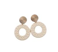 Pendientes de acrílico - Pendientes Redondos geométricos Bohemios de 12 Colores Pendientes de Color Caramelo para Mujer con Personalidad de Moda Simple, Beige, Talla única