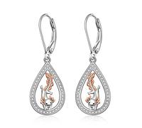 Pendientes de ajolote para mujer, joyería mexicana colgante de plata de ley con circonita cúbica 925, lindos y delicados regalos de ajolote para amantes del ajolote, amiga, mamá, hermana