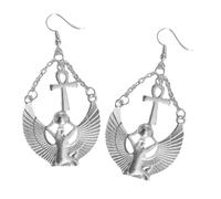Pendientes de aleación Pendientes colgantes de diosas egipcias Textura de aleación Adecuado para amantes de la historia que buscan accesorios únicos Joyería del antiguo Egipto