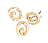 Pendientes de aleación únicos y juego de aretes de remolinos exagerados y juego diseñado para la elegancia cotidiana, joyería de oro de moda, talla única, como se describe