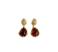 Pendientes de ámbar estilo retro de Hong Kong