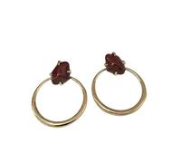 Pendientes de Anillo rojo retro, pendientes de resina irregulares de aleación, accesorios exagerados de alta gama, adecuados para Blogueros de moda, estilo retro, fiestas y fotos callejeras