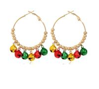 Pendientes de árbol de Navidad para mujer, con luces lineales, brillantes, diamantes de imitación de colores, aretes de árbol de Navidad, regalo de joyería de Navidad, Zinc, Diamante de imitación