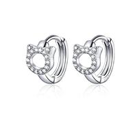 Pendientes de aro 925 Star Round Hoops de orejas pequeñas para joyas para mujeres para