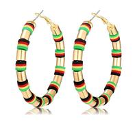 Pendientes de aro africanos para mujeres negras, accesorios de joyería de juneteenth de historia de 1865, aretes colgantes étnicos para niñas, Cuentas, Sin piedra preciosa