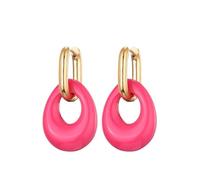 Pendientes de aro, aretes ovalados acrílicos de resina de color caramelo para mujer, acero inoxidable dorado, ligeros, colgantes, talla única, Ágata