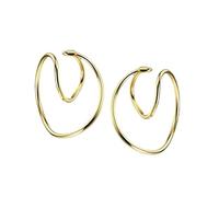 Pendientes de aro, aros for la nariz, pendientes de tuerca, pendientes for mujer, las mujeres pueden llevar pendientes con clips de oreja estirables sin joyería de orejas perforadas ( Color : Gold , S