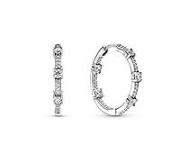 Pandora Pendientes de aro Barras brillantes en pavé 290043 Talla única Mujer