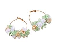 Pendientes De Aro Colgantes con Flores Bohemias, Grandes Pendientes De Flor Verde Hawaiana, Joyería De Playa Tropical De Verano para Mujeres y Niñas, para Fiestas De Disfraces.