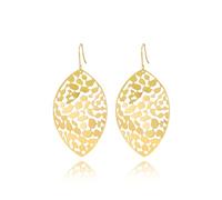 Pendientes de aro colgantes de hoja hueca para mujer, aretes de gancho colgantes de moda para fiesta formal, graduación, boda, 0, Metal, Sin gemas