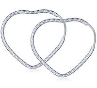 Pendientes de aro colgantes de plata de ley 925, en forma de gota con corazones, de Infinite U