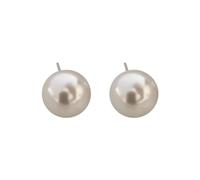 Pendientes de aro con circonitas para mujer, con forma de oreja y perla redonda, en plata de ley 925, sencillos y versátiles.