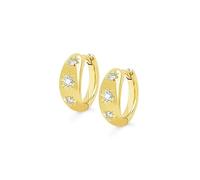 Pendientes de aro con hebilla de oro resistente con forma de estrella de ocho puntas en plata de ley 925 for mujer, joyería minimalista diaria, regalo de fiesta(2)