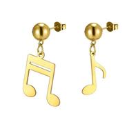Pendientes de aro con nota musical Pendientes colgantes con clave de sol Joyería con temática musical Regalos de agradecimiento para profesores amantes de la música (Nota asimétrica oro 2)