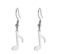 Pendientes de aro con nota musical Pendientes colgantes con clave de sol Joyería con temática musical Regalos de agradecimiento para profesores amantes de la música (corchea plata)