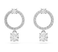 Pendientes de aro Constella, Talla redonda, Blancos, Baño de rodio OS