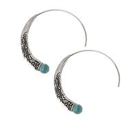 Pendientes de aro creativos, vintage, tibetano, gitano, indio, bollywood, joyería étnica, decoración para mujer, plata