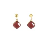Pendientes de aro Cuadrados Que Combinan con Todo para Mujeres y niñas, Pendientes Colgantes con ágata roja de Jade hetiano, Pendientes de aro, Aniversario