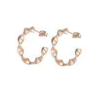Pendientes de aro de acero inoxidable con estructura de ADN en forma de C, para mujer, No es una piedra preciosa