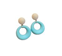 Pendientes de aro de acrílico retro y simples, ovalados de moda para mujer, minimalistas, hipoalergénicos, talla única, Resina, Sin piedra preciosa
