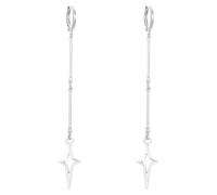Pendientes de aro de aleación gótica misteriosa con cuatro puntas de estrella/espinas, joyería para entusiastas de la moda y creadores de tendencias