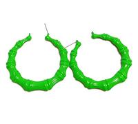 Pendientes de aro de bambú grandes, varios colores, 8,9 cm