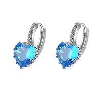 Pendientes de aro de circonita para mujer, con clip de corazón para adolescentes, aretes de amor para niñas, aretes sensibles para mujer, talla única, Cobre, circonita, Sin piedra preciosa
