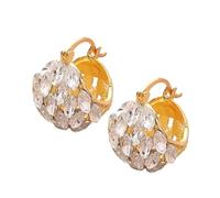 Pendientes de aro de circonita para mujer con incrustaciones de circonita en forma de cesta, hebillas para las orejas, accesorios de joyería ligeros, pendientes colgantes para mujer