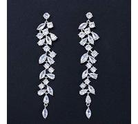 Pendientes de aro de copo de nieve 100% puro para mujeres Pendientes de cristal delicados accesorios de joyería de boda