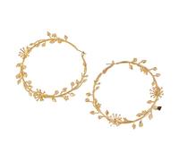 Pendientes de aro de corona floral de oro de gran tamaño para mujeres, pendientes de aro de declaración de flor elegante, joyería de lujo de moda y regalo