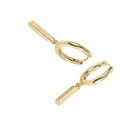 Pendientes de aro de diseño simple, elegantes pequeños accesorios de braga de barra de plata, adecuados para el uso diario, chicas adolescentes, フリーサイズ