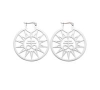 Pendientes de aro de la cruz del Leviatán satánico para mujer Sello geométrico de Lucifer Baphomet de acero inoxidable