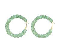 Pendientes de aro de lentejuelas brillantes envueltos en oro chapados en oro, aretes colgantes para mujeres y niñas, joyería de oreja a nariz, talla única, Metal, No es una piedra preciosa