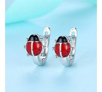 Pendientes de aro de mariquita roja para mujeres lindas pendientes de insectos joyas