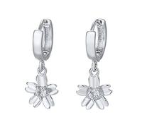 Pendientes de aro de Metal para Mujeres, Flor Simple con aretes de Moda Redondos