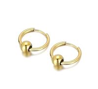 Pendientes de aro de moda, aretes bohemios circulares con cuentas de acero inoxidable para regalos de vacaciones, fiestas familiares, bodas, Acero inoxidable, No es una piedra preciosa