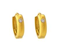 Pendientes de aro de oro amarillo fino de 22 quilates con certificado real