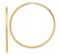 Pendientes de aro de oro amarillo macizo de 10 quilates con corte brillante de tubo cuadrado sin fin, 44 x 45 mm de ancho, 1,35 mm de grosor, para mujer